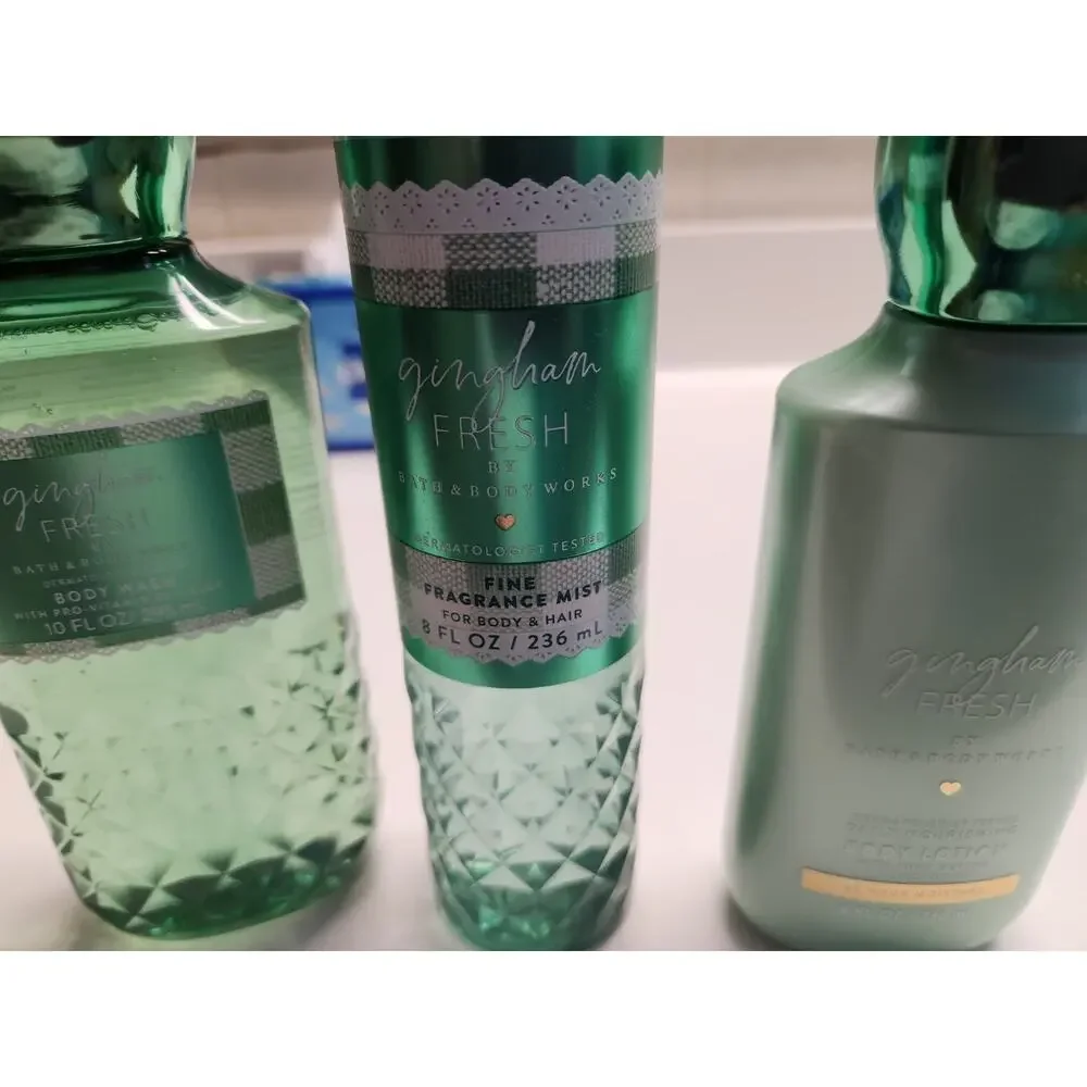 Bath & Body Works Gingham Fresh Lotion Shower Gel Fragrance Mist 3 Piece Set